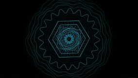 Neon Hexagon Tunnel Visualization: Abstract Rotating Core with Wavy Sound Barrier Effect. - Powered by Shutterstock - Get 15% off with code: PIKWIZARD15