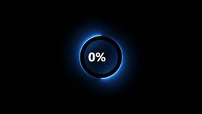 Blue Neon Loading Circle with 10 Percent Progress on Black Background percentage ten percent - Powered by Shutterstock - Get 15% off with code: PIKWIZARD15