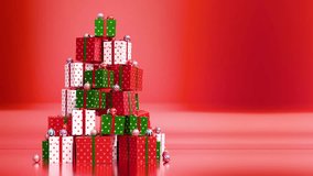 Christmas Tree Gift Boxes on Red Background - Powered by Shutterstock - Get 15% off with code: PIKWIZARD15