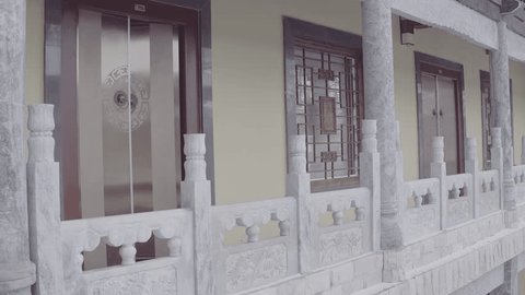 Close Aerial View Chinese Architecture Details Winter