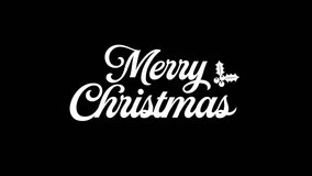 Merry Christmas Holly Berry Script Typography Animation on Transparent Background and Green Screen. Alpha Channel Included. - Powered by Shutterstock - Get 15% off with code: PIKWIZARD15