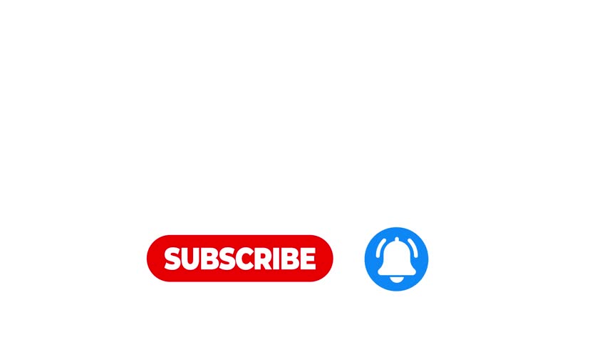 Red subscribe button animation with bell icon pulses on black,icon to subscribe bell button.4k Clean Youtube Subscribe Button Animation Video - Transparent