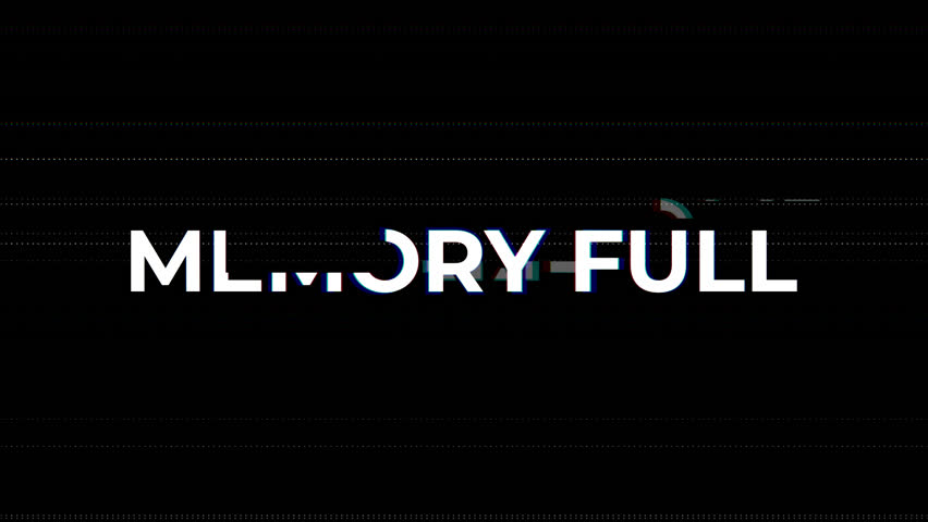 memory full digital glitch error message data storage system alert retro tech suitable for technology-themed content, data management, digital errors, or system warnings. - Powered by Shutterstock - Get 15% off with code: PIKWIZARD15