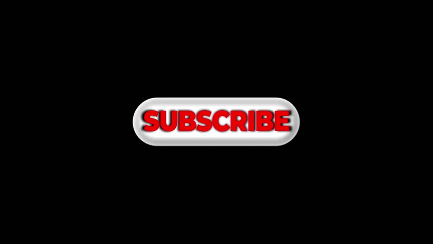 4k Clean Youtube Subscribe Button Animation Video - Transparent.Animated 3D Red Subscribe Button on Gradient Background