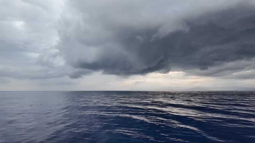 stormy clouds over the sea. Bodrum, Turkey. 