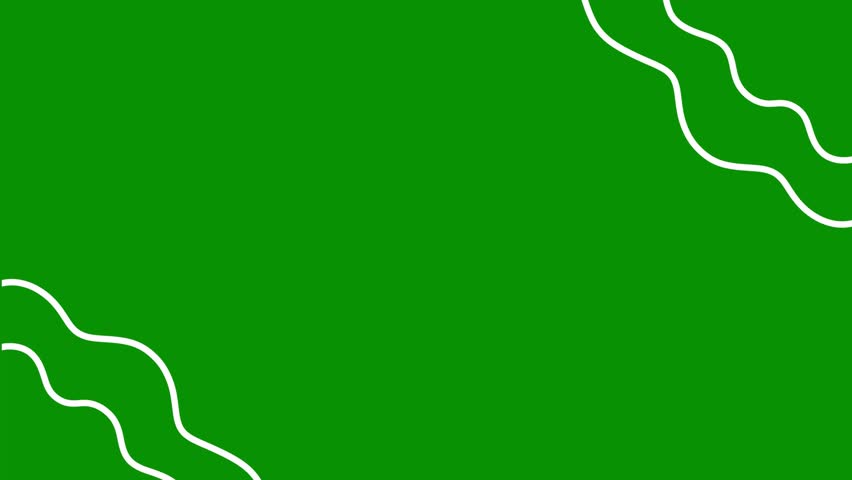 Animated White Wavy Lines Corner Background Transition on Green Screen, Abstract Motion Graphic Overlay	