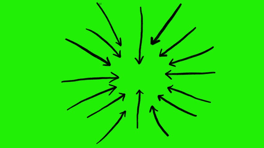 Hand-Drawn Animated Arrow, Scribble Doodle Style Directional Signs on Green Screen, Pointing and Navigation