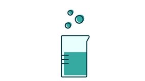 A beaker filled partially with a teal liquid, with three teal bubbles rising above it 😊 - Powered by Shutterstock - Get 15% off with code: PIKWIZARD15