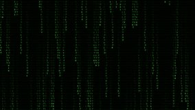 A seamless loop animation of green digital code rain, with glowing characters and symbols falling vertically against a dark background, representing cyberspace and hacking. - Powered by Shutterstock - Get 15% off with code: PIKWIZARD15