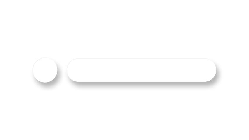 White neumorphism circle and bar animation with smooth motion on white background. 4K animated embossed text box for title layout, presentation, text space, business, and motion graphics.