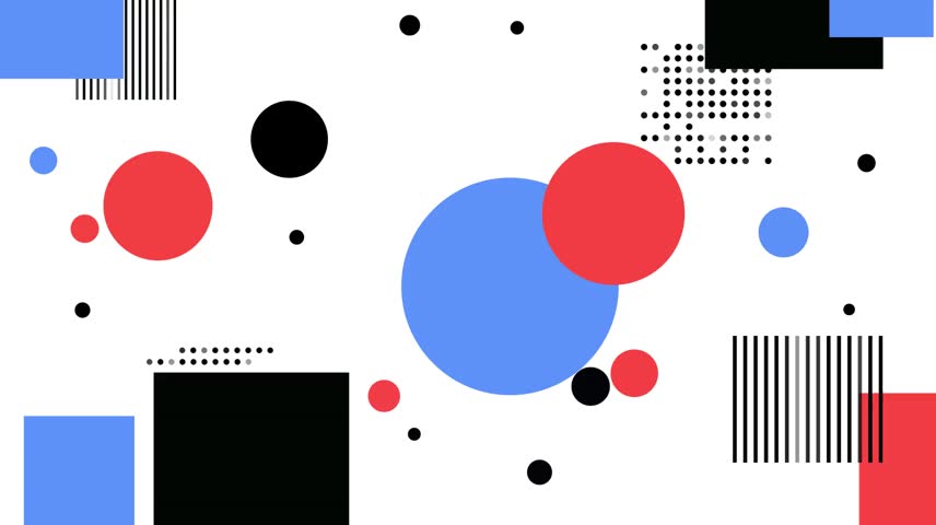 abstract bauhaus geometric shapes animation loop