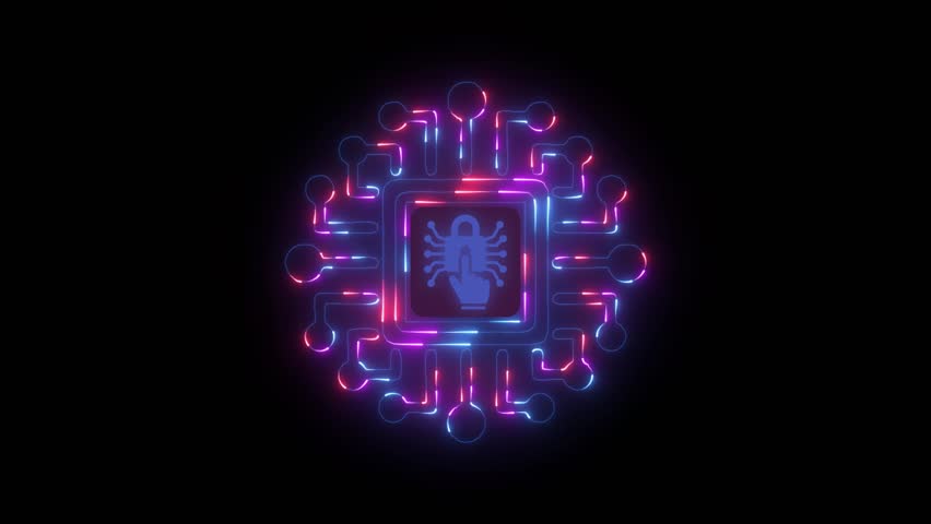 Animated cybersecurity concept illustrating digital lock and circuit board technology - Powered by Shutterstock - Get 15% off with code: PIKWIZARD15