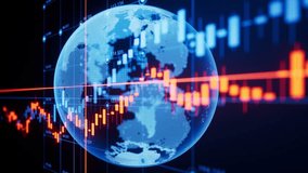 Statistical graph and virtual Earth with finance concept, 3d rendering 4k - Powered by Shutterstock - Get 15% off with code: PIKWIZARD15
