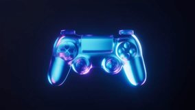 Loop animation of gamepad with dark neon light effect, 3d rendering 4k - Powered by Shutterstock - Get 15% off with code: PIKWIZARD15