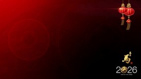 Chinese New Year of the Horse with golden horse ornament decoration on red Chinese background, featuring calligraphy for “Year of the Horse” and “Heng” symbolizing good luck - Powered by Shutterstock - Get 15% off with code: PIKWIZARD15