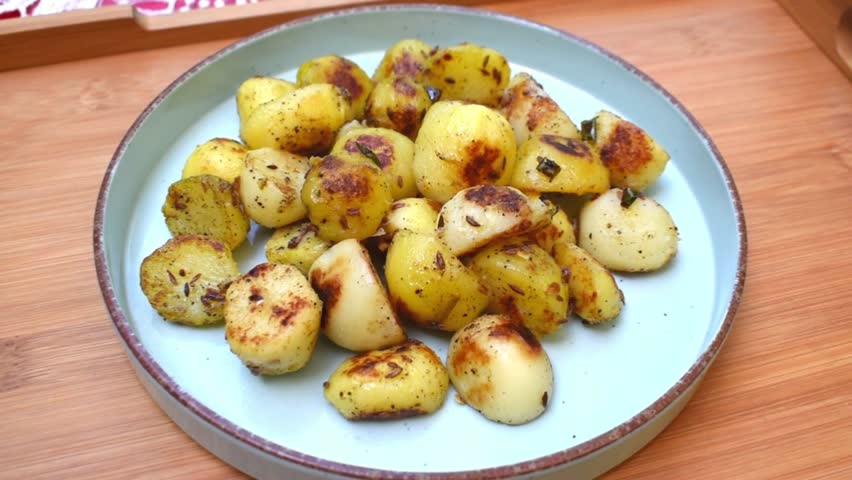 dry potato snack or aloo ki sukhi sabji.