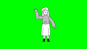 3D doodle lady blowing a kiss with hand gesture on green screen, perfect for romantic, love, or celebration digital asset projects - Powered by Shutterstock - Get 15% off with code: PIKWIZARD15