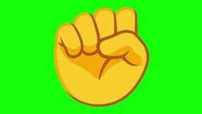 Raised fist emoji loop on green screen. The raised fist is a sign of many concepts, such as solidarity, defiance and strength. - Powered by Shutterstock - Get 15% off with code: PIKWIZARD15