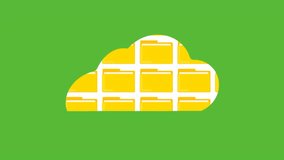 Animated cloud storage concept with multiple files inside cloud icons moving horizontally. Modern cloud computing symbol. Dynamic digital data transfer illustration. - Powered by Shutterstock - Get 15% off with code: PIKWIZARD15