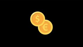 Animated Dollar to Euro Exchange. Currency Exchange or Money Transaction Concept Video - Transparent - Powered by Shutterstock - Get 15% off with code: PIKWIZARD15