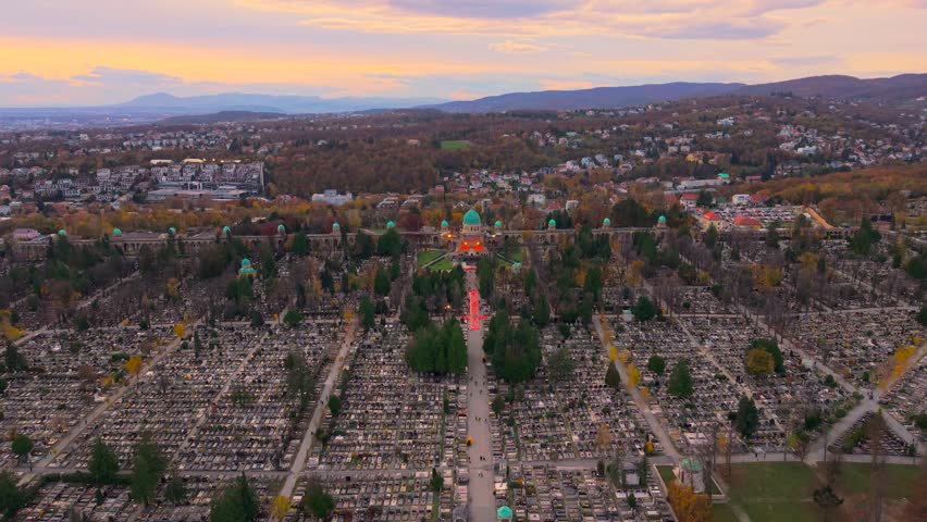 Aerial view of Mirogoj Cemetery