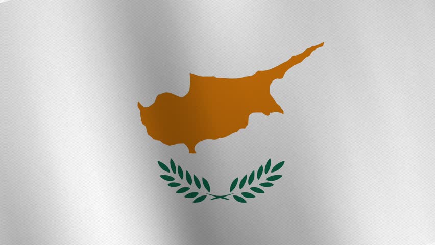The flag of Cyprus. Realistic waving animation. Standard color. Seamless 4K video footage. Detailed cloth texture, natural