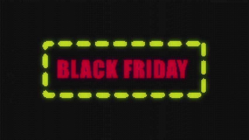 Black Friday Sale Neon Sign Advertising Background Loop.