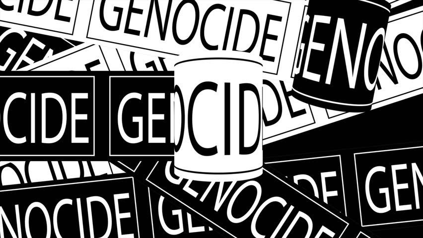 Seamless Loop Genocide Text Typography Social Issue.