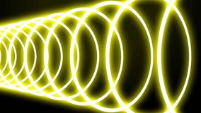 Stylish 3D animation of glossy yellow rings moving smoothly on a pure black background. Perfect for product reveals, motion graphics, and abstract digital designs. - Powered by Shutterstock - Get 15% off with code: PIKWIZARD15