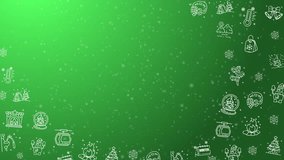 Doodle winter holiday icons line art seamless pattern with particles on a green background - Powered by Shutterstock - Get 15% off with code: PIKWIZARD15