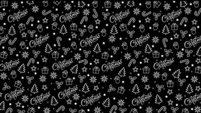 Animated Christmas elements with transparent background (alpha channel) featuring Santa Claus, Christmas gifts, candy canes, trees, and festive “Christmas” text.Seamless looping - Powered by Shutterstock - Get 15% off with code: PIKWIZARD15