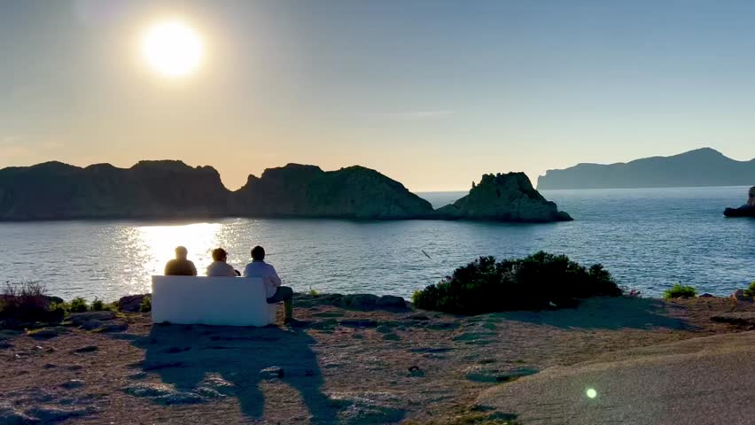 Romantic sunset at the Malgrats Islands, Santa Ponsa, Calvia, Mallorca