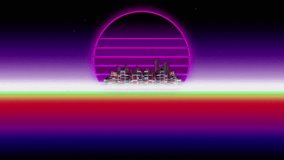 A vibrant retro-futuristic cityscape bathed in the glow of a neon sunset, featuring a stylized geometric horizon and a sense of digital nostalgia. - Powered by Shutterstock - Get 15% off with code: PIKWIZARD15