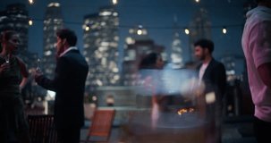 Elegant Rooftop Party With Trendy Cocktails, Music, and Celebrities. Gorgeous Women Talk and Enjoy a Glamorous Night of Fashion and Beauty, Celebrating. Luxurious Lifestyle Charity Event - Powered by Shutterstock - Get 15% off with code: PIKWIZARD15