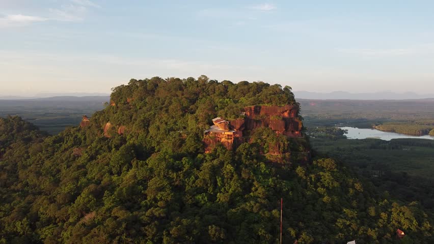 Buddhist temple on a mountain in Thailand