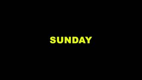 Repeated vertical text of the word SUNDAY in bright yellow neon outline on a solid black background. Clear details and vibrant colors enhance visual appeal. - Powered by Shutterstock - Get 15% off with code: PIKWIZARD15