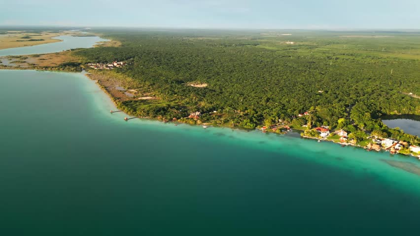 Aerial view of Bacalar, Mexico