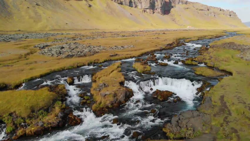 Wonderful aerial natue clips in 4K, no geo-location needed, instead go for keywords like relaxing, tranquil, serene and beautiful.