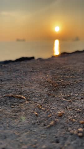 Sun is down on the beach 