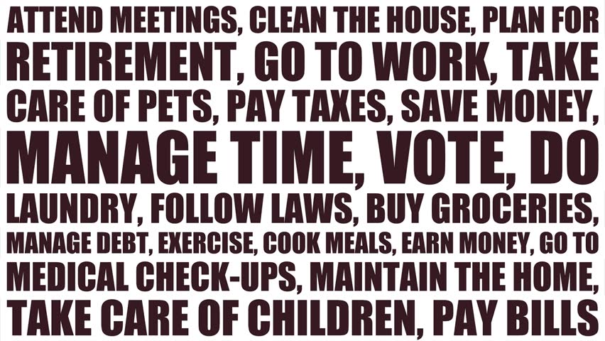 Modern obligations typographic pattern collage background seamless looped animated video in red and white colors