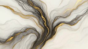 Elegant abstract flow art featuring soft black and white marble texture with luxurious golden veins, creating a modern and sophisticated background design. - Powered by Shutterstock - Get 15% off with code: PIKWIZARD15