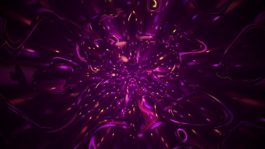 Flowing neon light effect liquid motion abstract background. Glowing blobs of light with morphing fluid movement. This trippy psychedelic motion background is full HD.