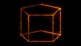 Glow neon line Cuboid frame loop animation. Neon line Cuboid border overlay animation - Powered by Shutterstock - Get 15% off with code: PIKWIZARD15