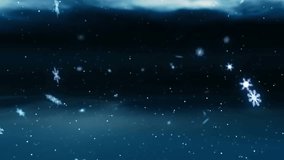 Upon cursive greeting fading, drifting snowflakes guiding panels sliding to center holiday greeting. Winter, celebration, festivity, elegance, tranquility, serenity, seasonal - Powered by Shutterstock - Get 15% off with code: PIKWIZARD15