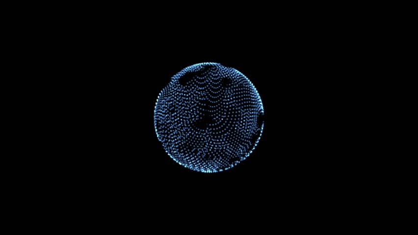 a stylized depiction of Earth at night, showing city lights.