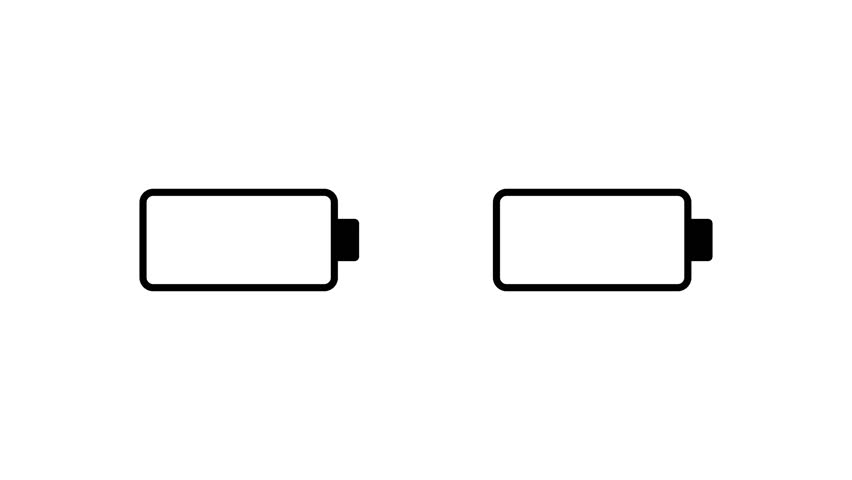 4K animated battery icon showing quick charge on clean white background