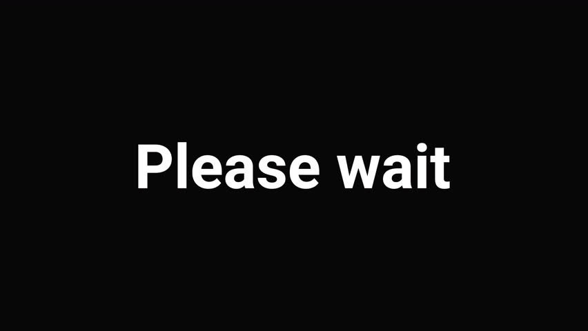 Animated “Please Wait” text with moving dots. Smooth and minimal loading message animation. Perfect for user interface, app loading screen, website preloaded, or modern technology background.