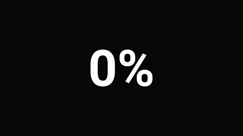 Smooth 0 to 100 percent loading bar animation. Clean and minimal progress indicator showing percentage increase. Perfect for user interface, app loading, website preloaded, or modern technology 