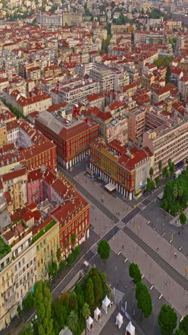  Aerial view of the historical cityscape. Nice, France, French Riviera
