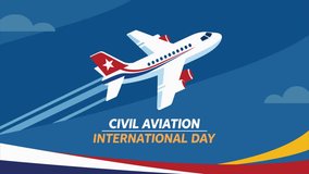 Civil aviation international day airplane, art video illustration. - Powered by Shutterstock - Get 15% off with code: PIKWIZARD15